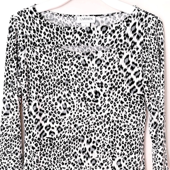 Carmen Marc Valvo size S animal print top - Picture 5 of 13